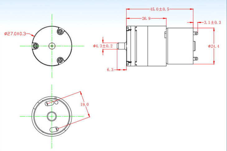 12v air pump Specification Engineering Drawing
