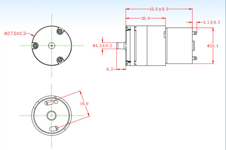 Pompa à aria 12v Specificazione Disegnu di Ingegneria