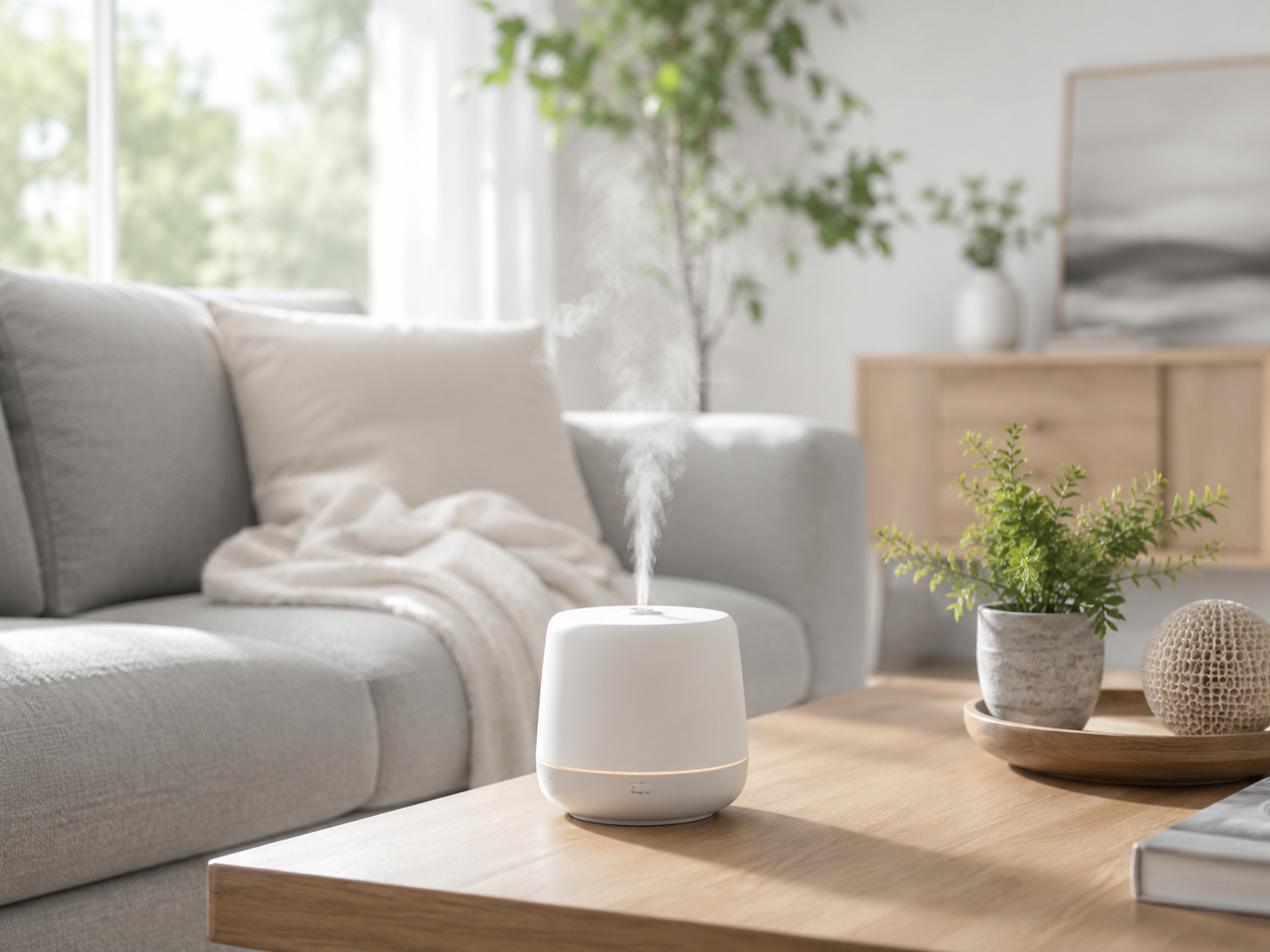 Quiet mini air pump used in a compact smart home aroma diffuser and indoor appliance.