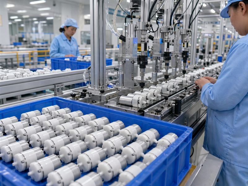 Micro vacuum pump automated assembly line in a clean factory workshop