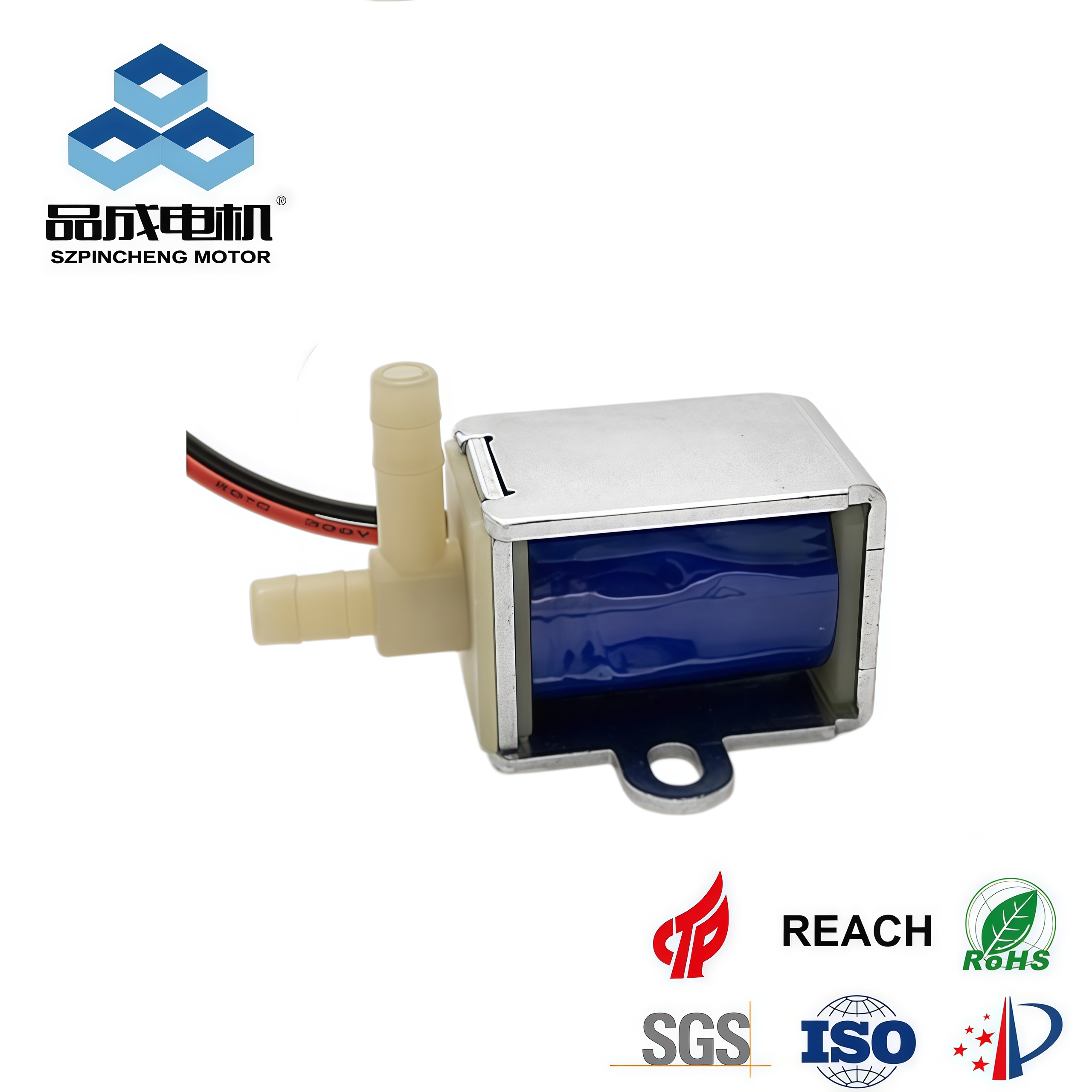 DC air exhaust valve with UL1007 26AWG lead wire and 2.54 buckled terminal