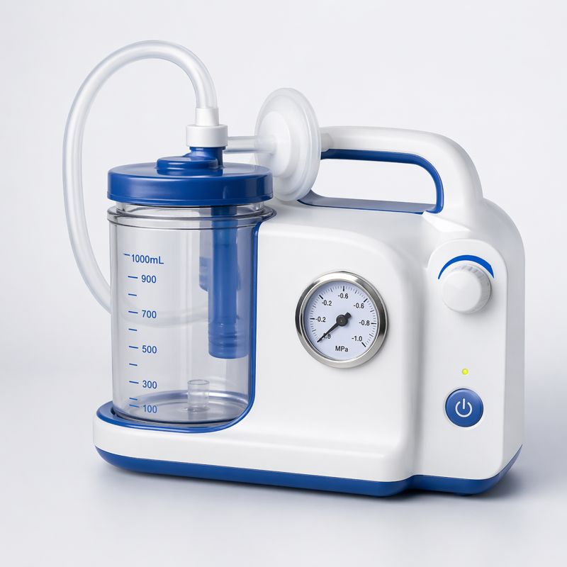 Modern laboratory analyzer with glass flask and test tube for gas sampling