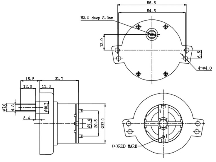 Especificación del micromotor de engranajes