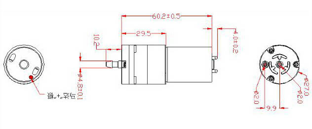 micro water pump Detalye Engineering Drawing